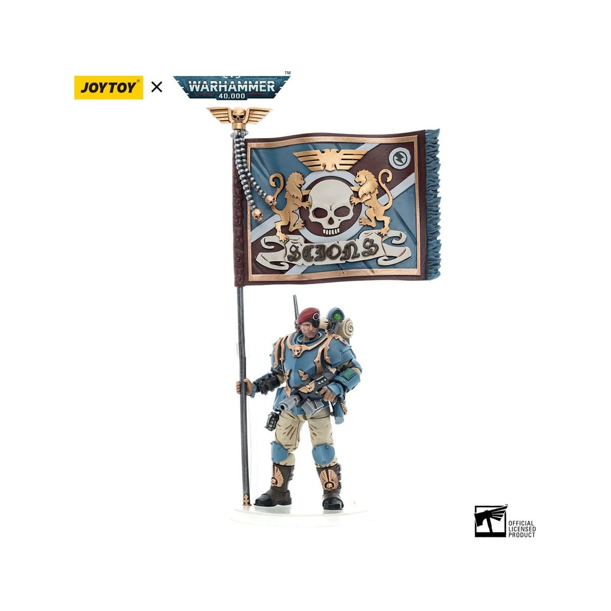 JoyToy Space Marine - Astra Militarum Tempestus - Squadra Scions 55Th Kappic Eagles Banner Bearer 1/18 - Warhammer 40K