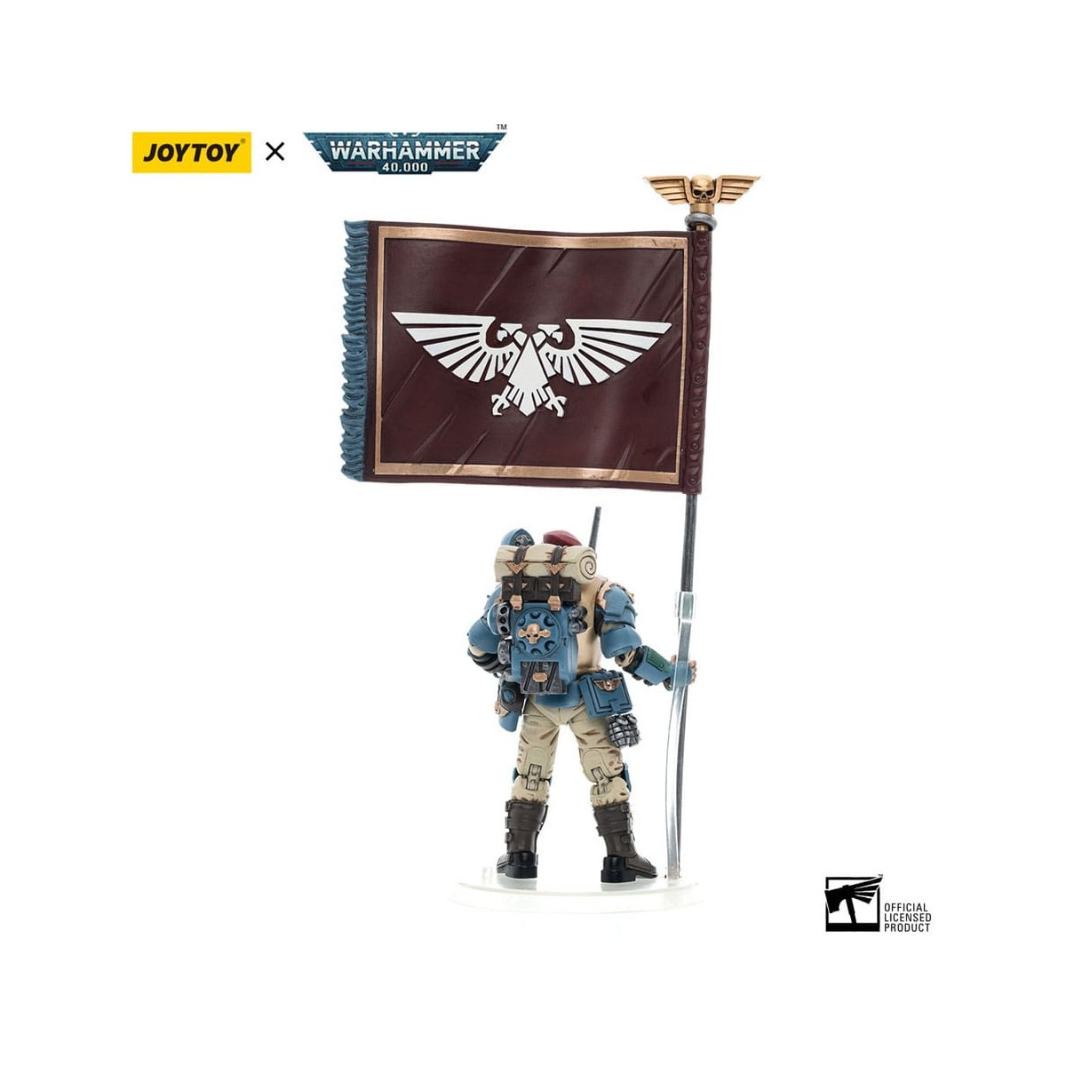 JoyToy Space Marine - Astra Militarum Tempestus - Squadra Scions 55Th Kappic Eagles Banner Bearer 1/18 - Warhammer 40K