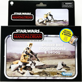 Hasbro - Star Wars The Vintage Collection - Speeder Bike, Scout Trooper e Grogu - Il Mandaloriano
