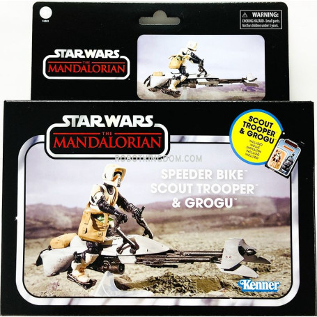 Hasbro - Star Wars The Vintage Collection - Speeder Bike, Scout Trooper e Grogu - Il Mandaloriano