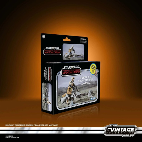 Hasbro - Star Wars The Vintage Collection - Speeder Bike, Scout Trooper e Grogu - Il Mandaloriano