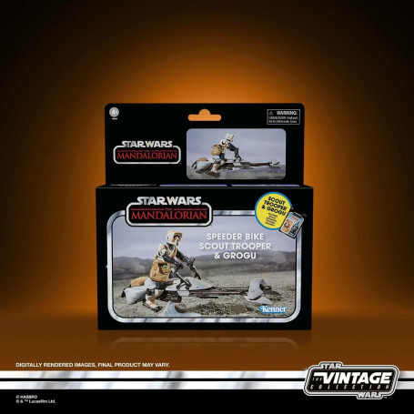 Hasbro - Star Wars The Vintage Collection - Speeder Bike, Scout Trooper e Grogu - Il Mandaloriano
