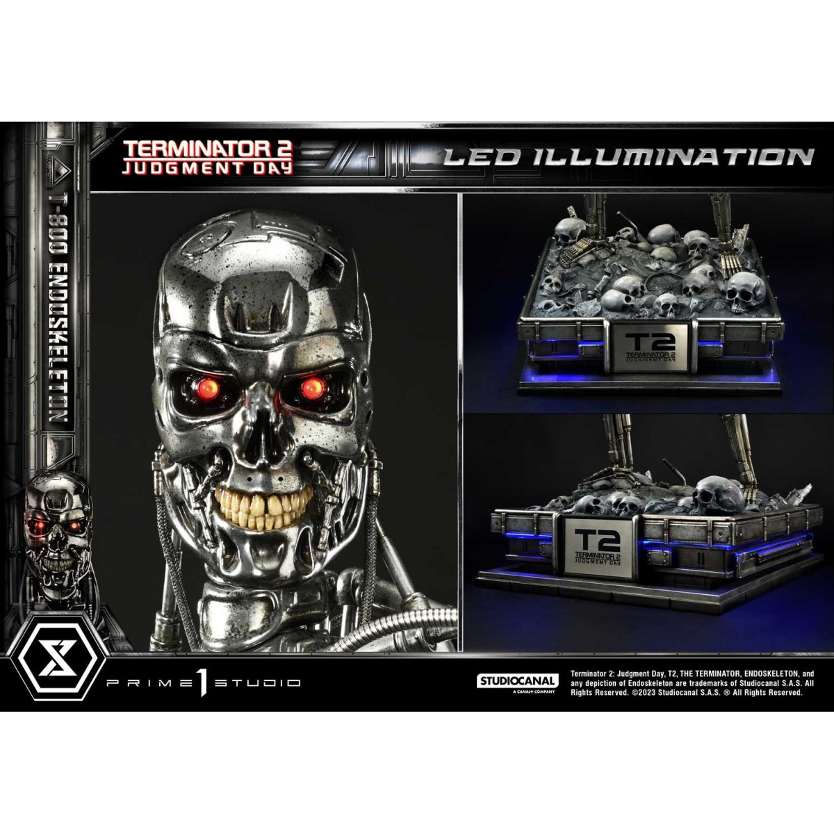 Prime 1 - Terminator 2 Il Giorno del Giudizio - Statua T800 Endoskeleton Versione Deluxe 1/3