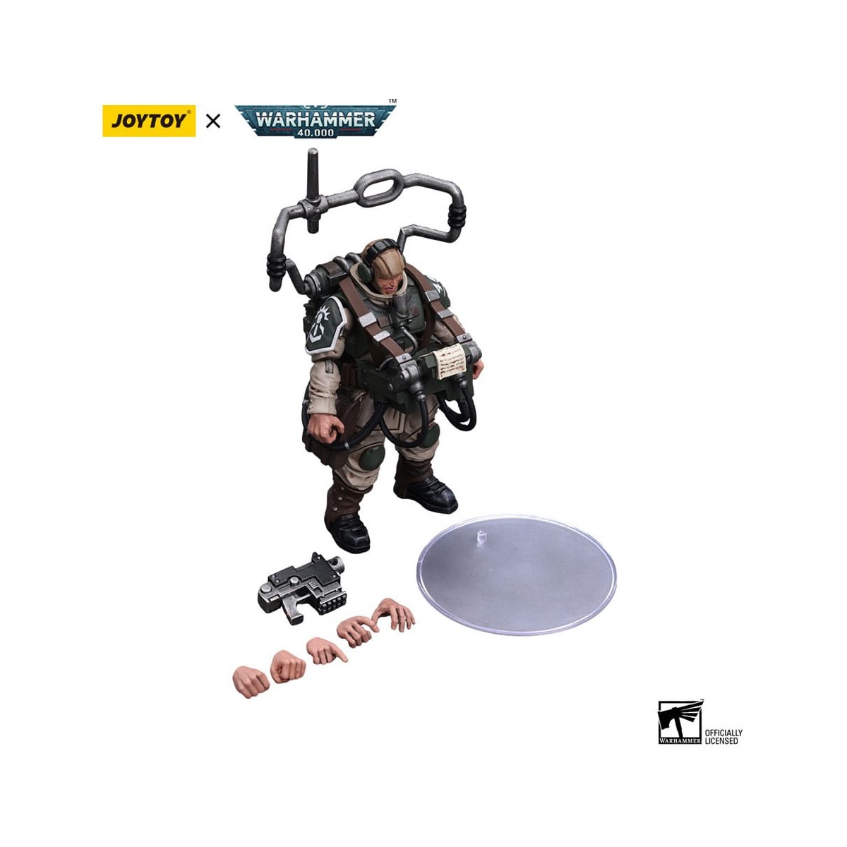 JoyToy Space Marine - Astra Militarum - Astra Militarum Cadian Command Squad Veteran with Master Vox 1/18 - Warhammer 40K