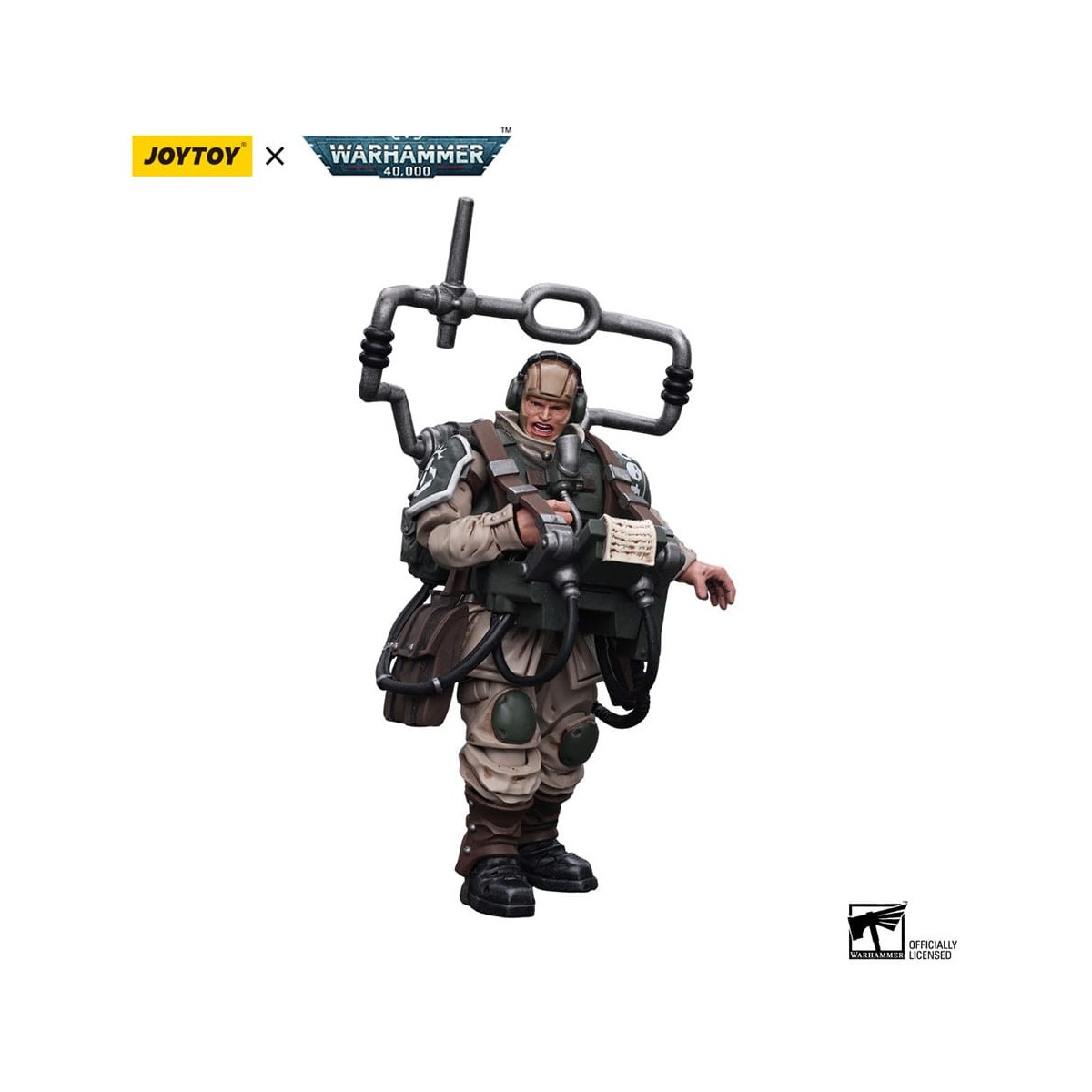 JoyToy Space Marine - Astra Militarum - Astra Militarum Cadian Command Squad Veteran with Master Vox 1/18 - Warhammer 40K