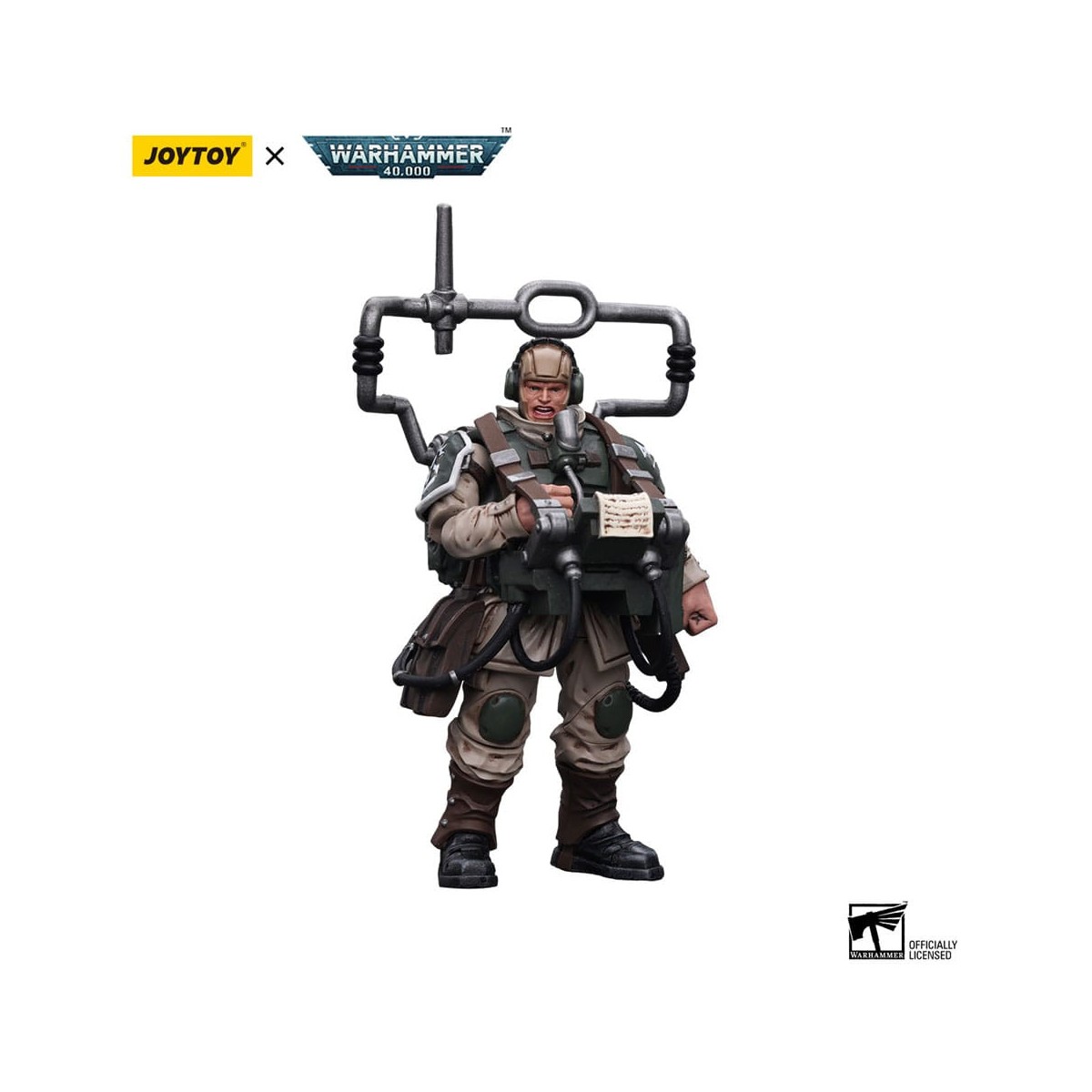 JoyToy Space Marine - Astra Militarum - Astra Militarum Cadian Command Squad Veteran with Master Vox 1/18 - Warhammer 40K