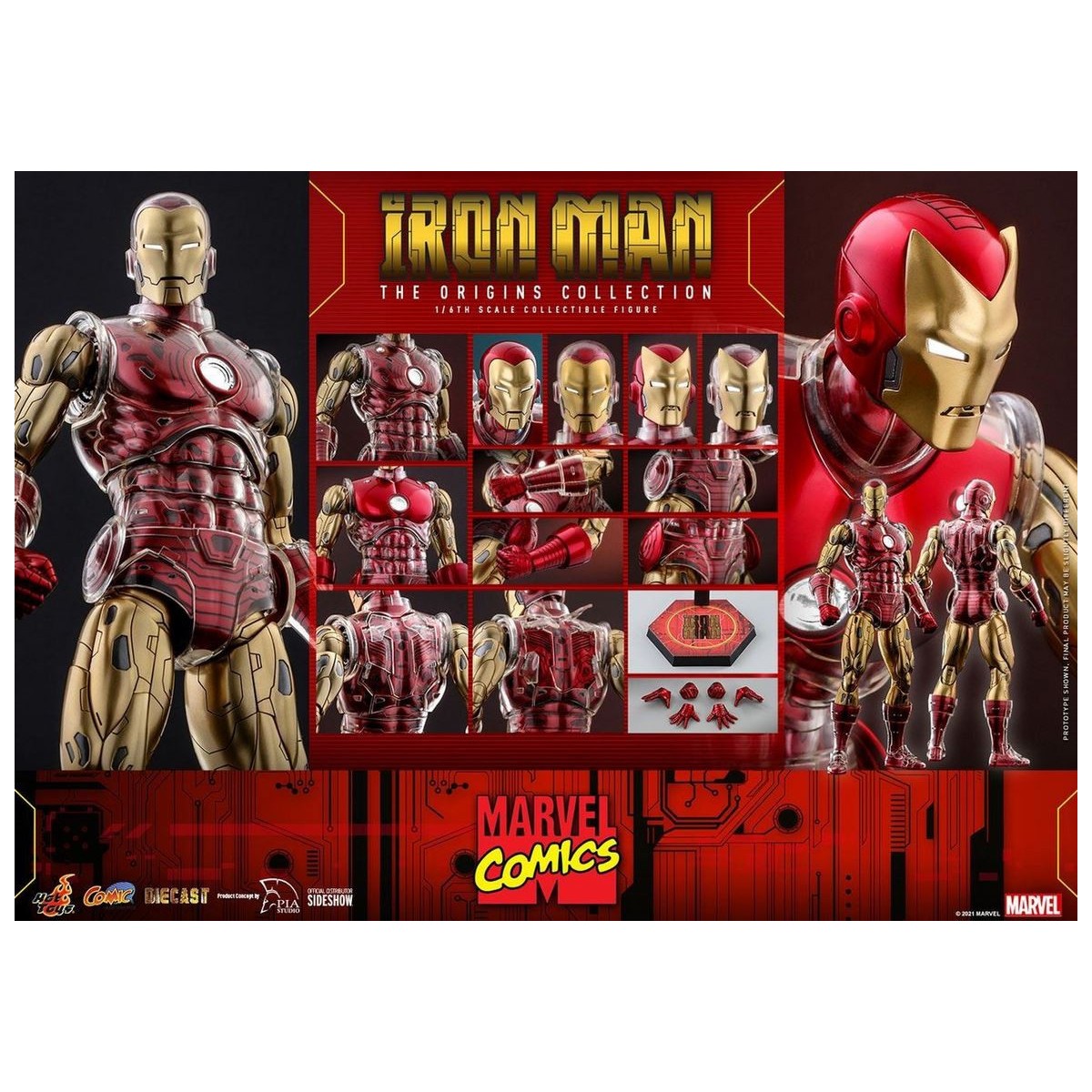 Hot toys - Iron Man - Fumetto Marvel Collezione Origini 1/6