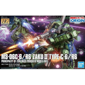 Bandai - Gunpla - Gundam 1/144 HG - MS-06C-6 R6 ZAKU II Tipo C-6/R6 - Mobile Suit Gundam: L'origine