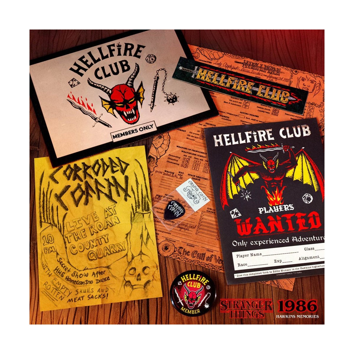 Dottore Collezionista - Kit Ricordi di Stranger Things Hawkins Corso di Vecna Edizione Limitata