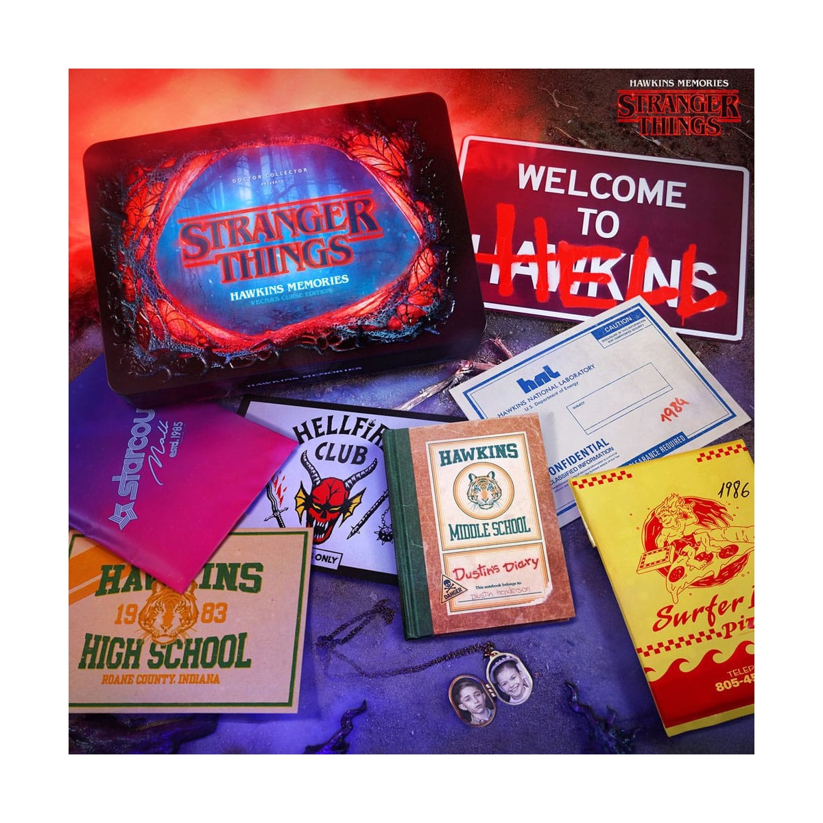 Dottore Collezionista - Kit Ricordi di Stranger Things Hawkins Corso di Vecna Edizione Limitata