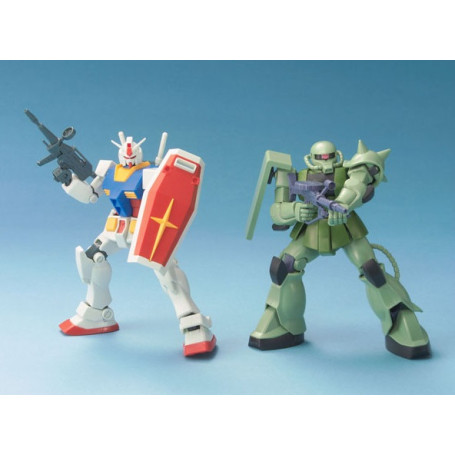 Bandai - Gunpla - Gundam 1/144 HG - Gunpla Starter Set RX-78-2 e MS-06F Zaku II - Mobile Suit Gundam