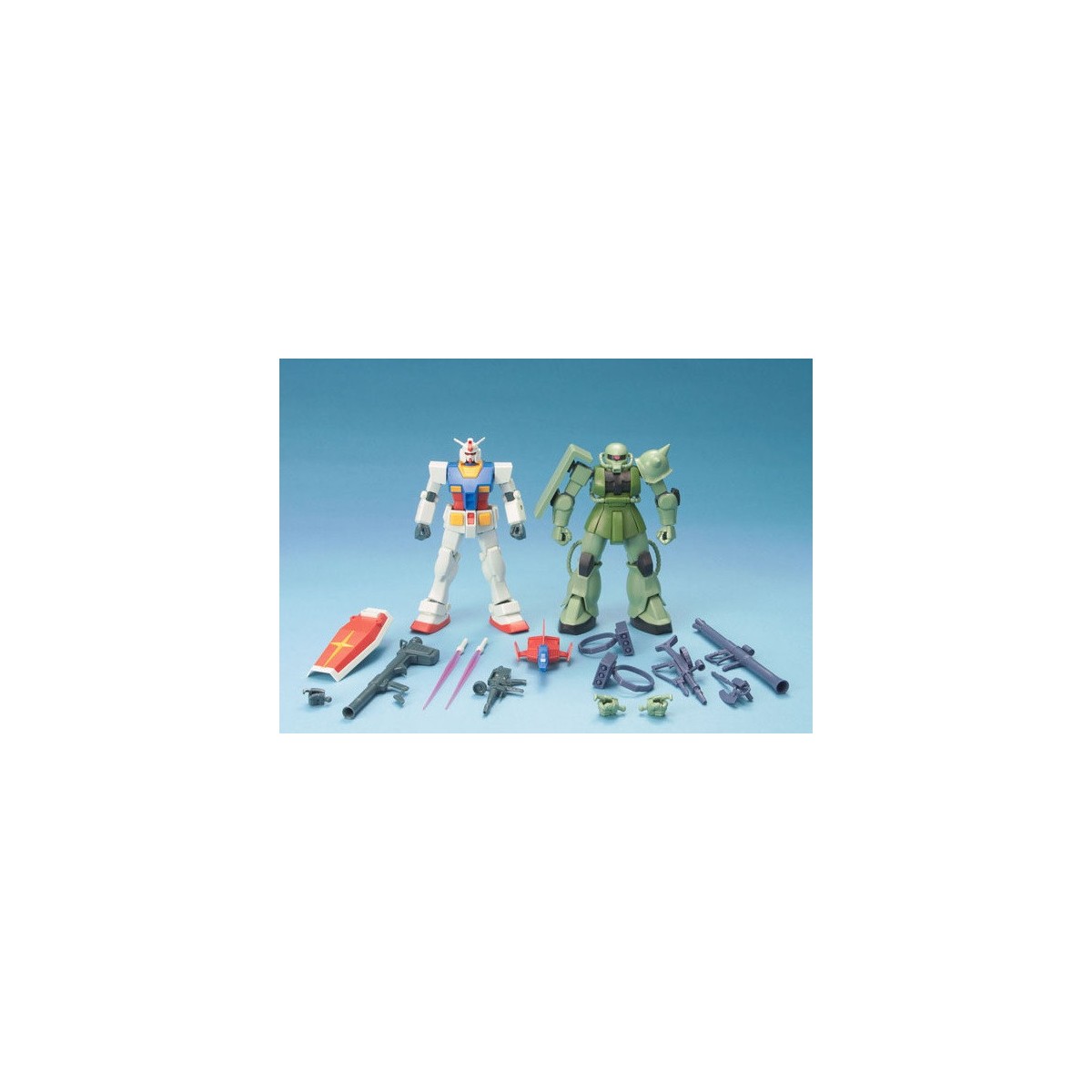 Bandai - Gunpla - Gundam 1/144 HG - Gunpla Starter Set RX-78-2 e MS-06F Zaku II - Mobile Suit Gundam