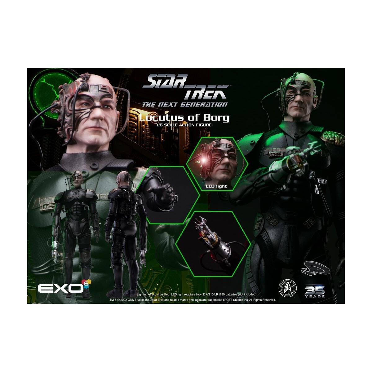 EXO-6 - Locutus dei Borg - Star Trek: The Next Generation action figure 1/6 