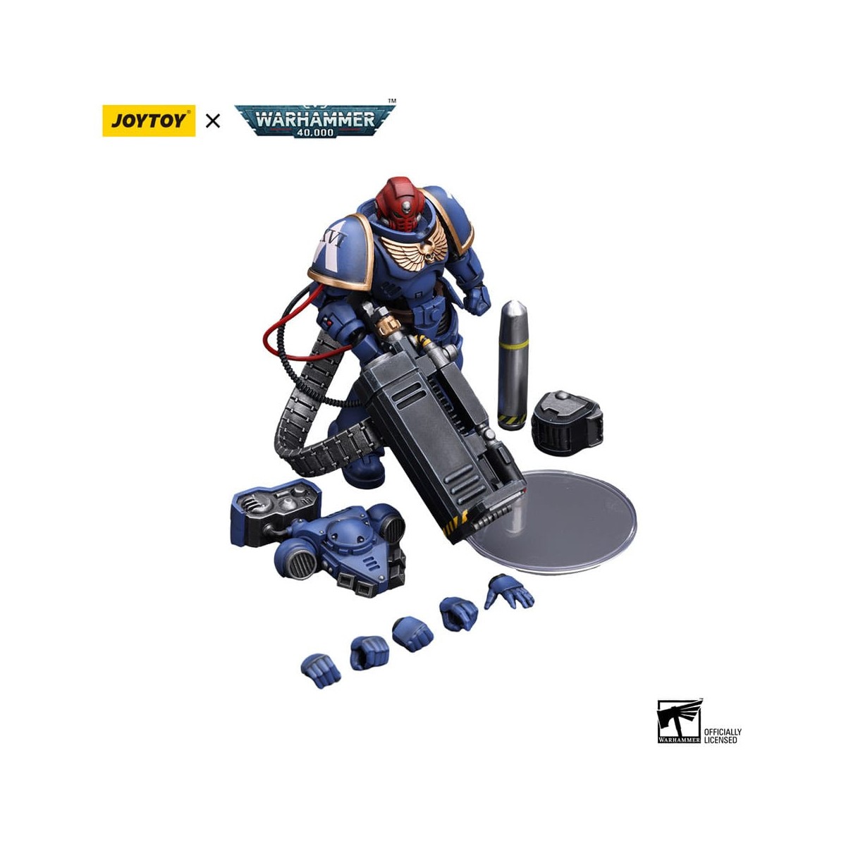 JoyToy Space Marine - Ultramarines - Sergente della Desolazione con lanciatore Vengor 1/18