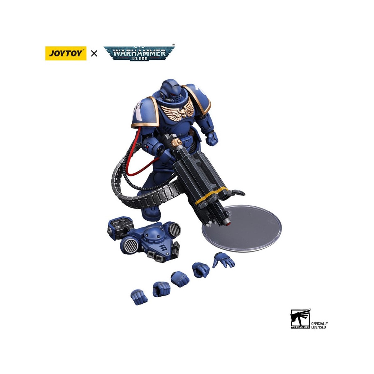 JoyToy Space Marine - Ultramarines - Marine della Desolazione con lanciatore Castellan (Superfrag) 1/18