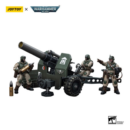 JoyToy Space Marine - Astra Militarum - Squadra d'ordinanza con cannone da campo Bombast 1/18 - Warhammer 40K
