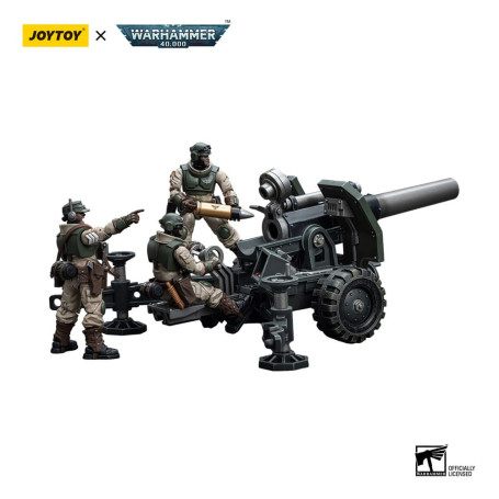 JoyToy Space Marine - Astra Militarum - Squadra d'ordinanza con cannone da campo Bombast 1/18 - Warhammer 40K