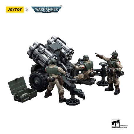 JoyToy Space Marine - Astra Militarum - Squadra d'ordinanza con cannone da campo Bombast 1/18 - Warhammer 40K