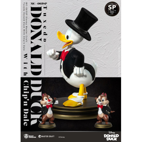 Regno delle belve Disney 100° - Master Craft - Statua di Paperino in smoking con nave e Dale in edizione speciale - Tic & Tac