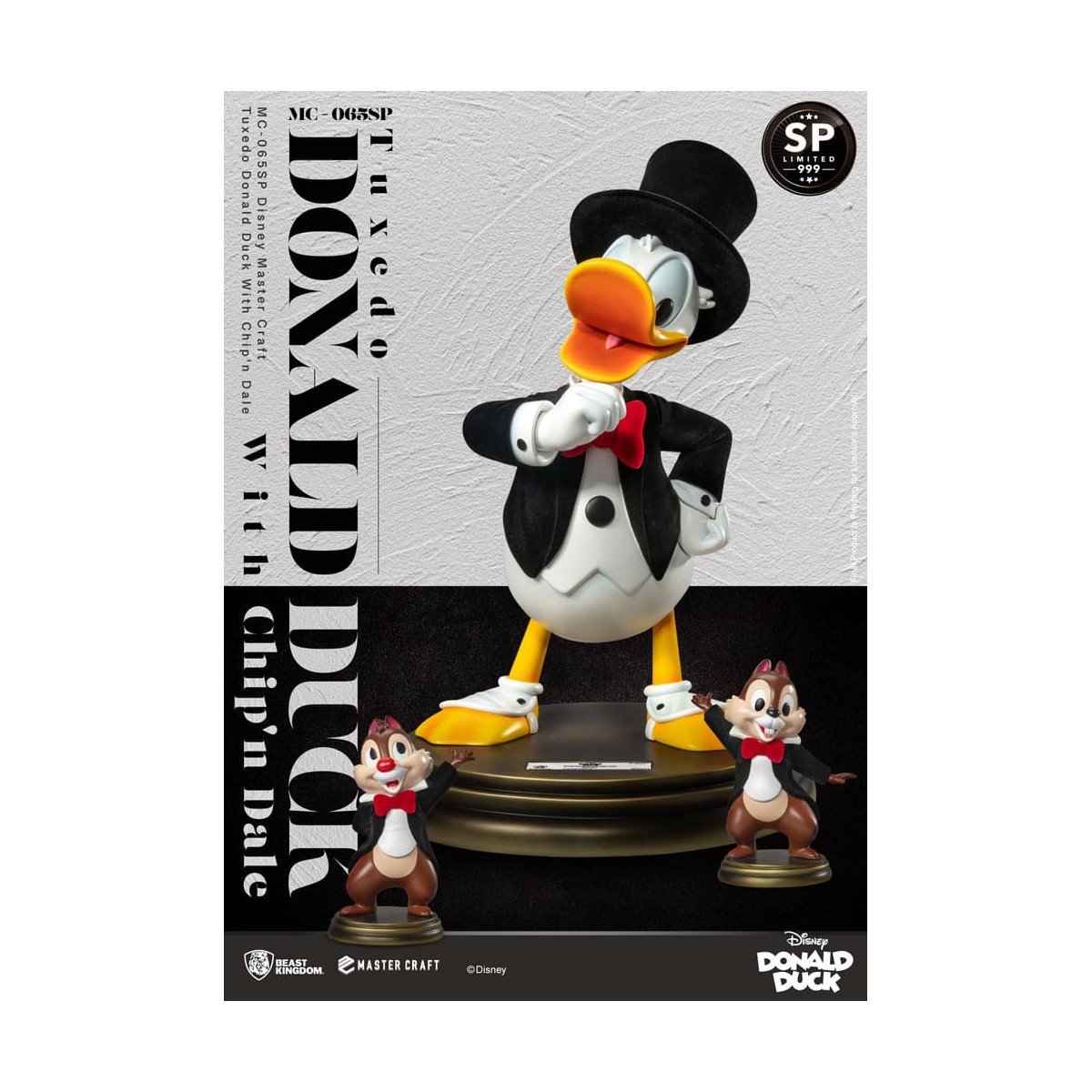Regno delle belve Disney 100° - Master Craft - Statua di Paperino in smoking con nave e Dale in edizione speciale - Tic & Tac
