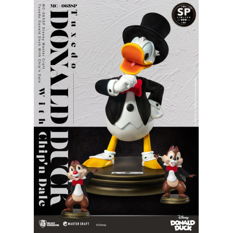 Regno delle belve Disney 100° - Master Craft - Statua di Paperino in smoking con nave e Dale in edizione speciale - Tic & Tac