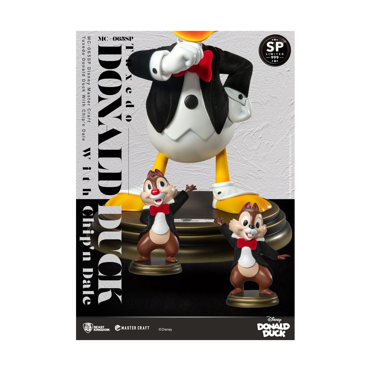 Regno delle belve Disney 100° - Master Craft - Statua di Paperino in smoking con nave e Dale in edizione speciale - Tic & Tac