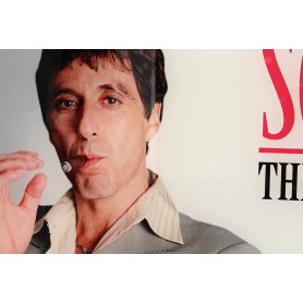 SD Toys - Poster in vetro di Scarface "Il mondo è tuo" sfondo grigio