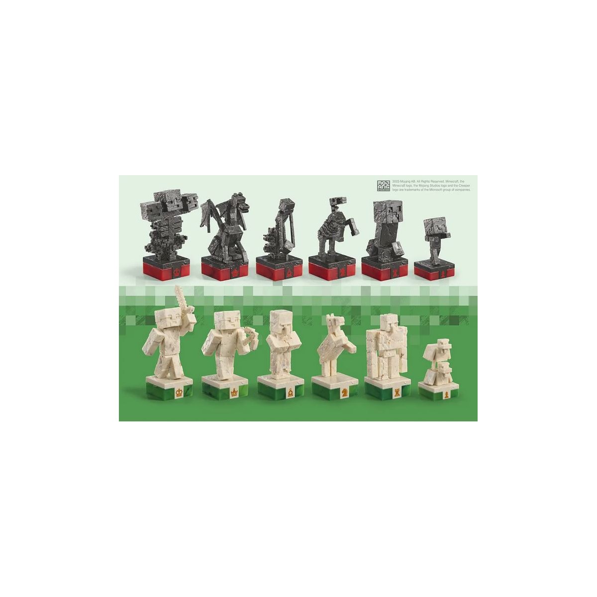 Noble Collection - Gioco di scacchi di superficie Heroes VS Monsters - Minecraft