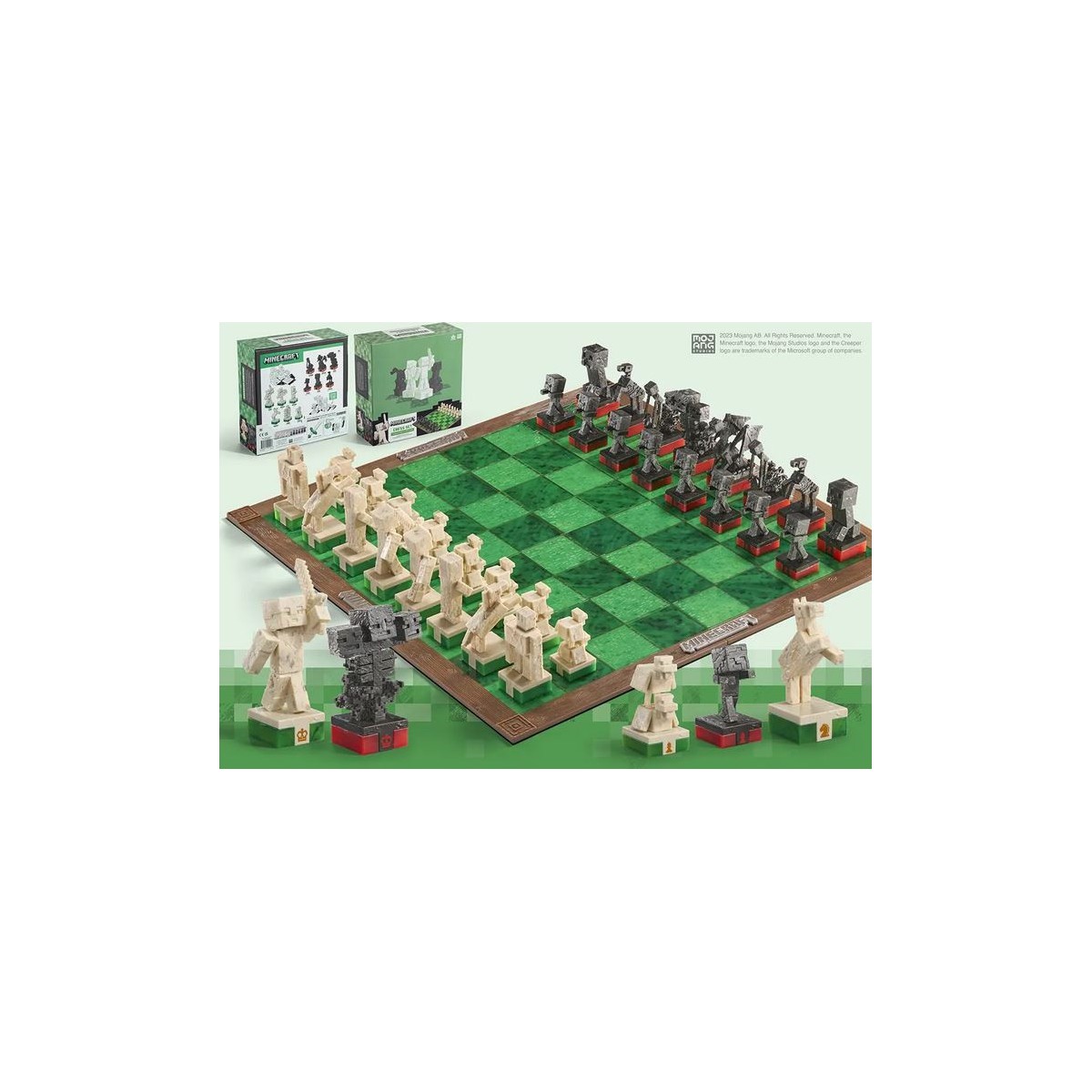 Noble Collection - Gioco di scacchi di superficie Heroes VS Monsters - Minecraft