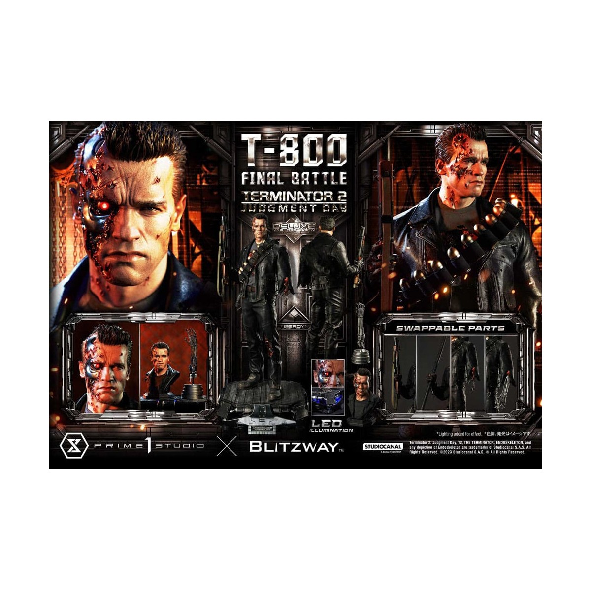 Prime 1 - Terminator 2 Il Giorno del Giudizio T-800 Battaglia Finale Versione Bonus Deluxe - Museo Masterline Serie 1/3