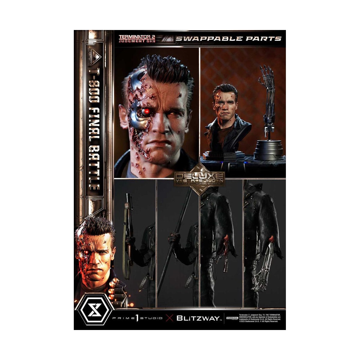 Prime 1 - Terminator 2 Il Giorno del Giudizio T-800 Battaglia Finale Versione Bonus Deluxe - Museo Masterline Serie 1/3