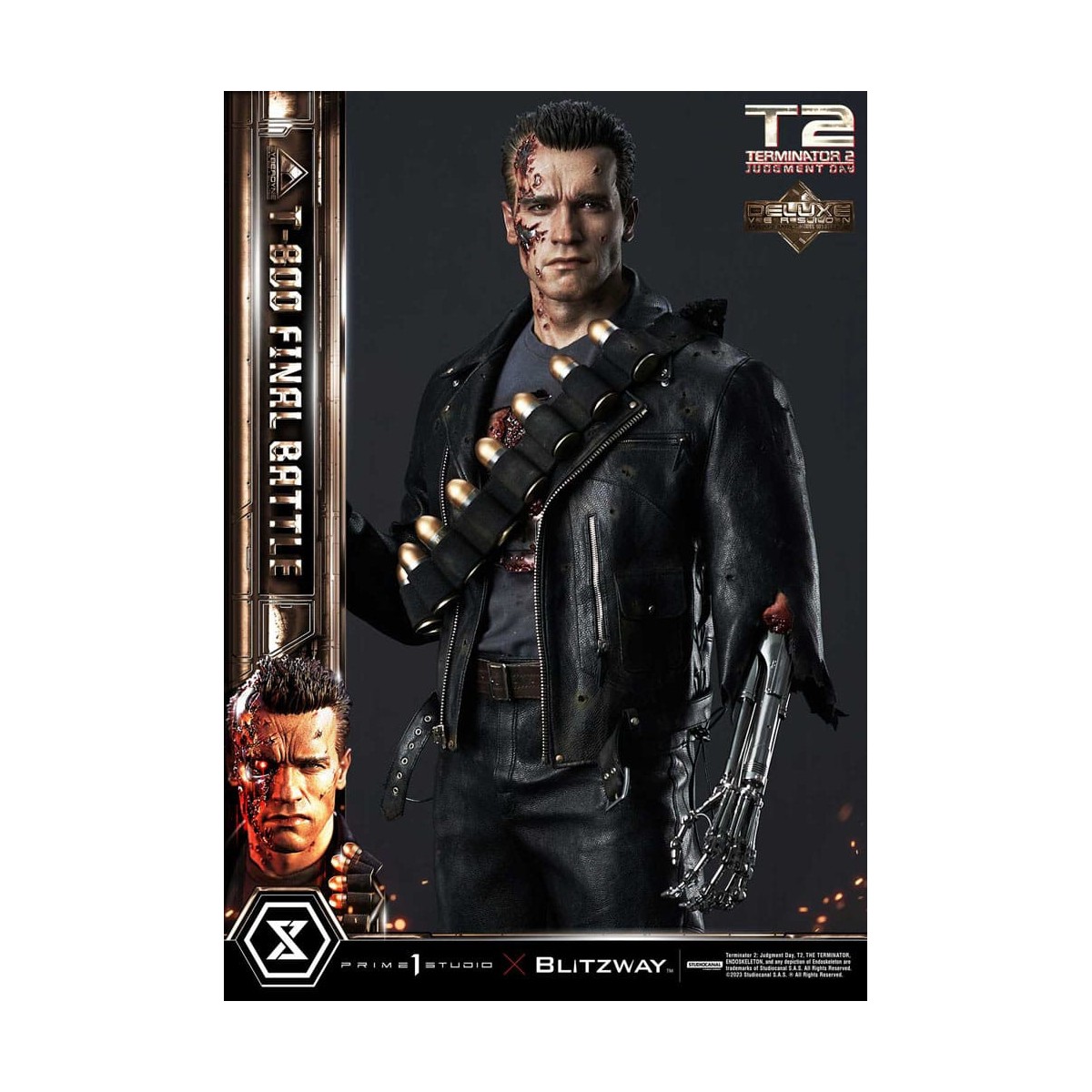 Prime 1 - Terminator 2 Il Giorno del Giudizio T-800 Battaglia Finale Versione Bonus Deluxe - Museo Masterline Serie 1/3