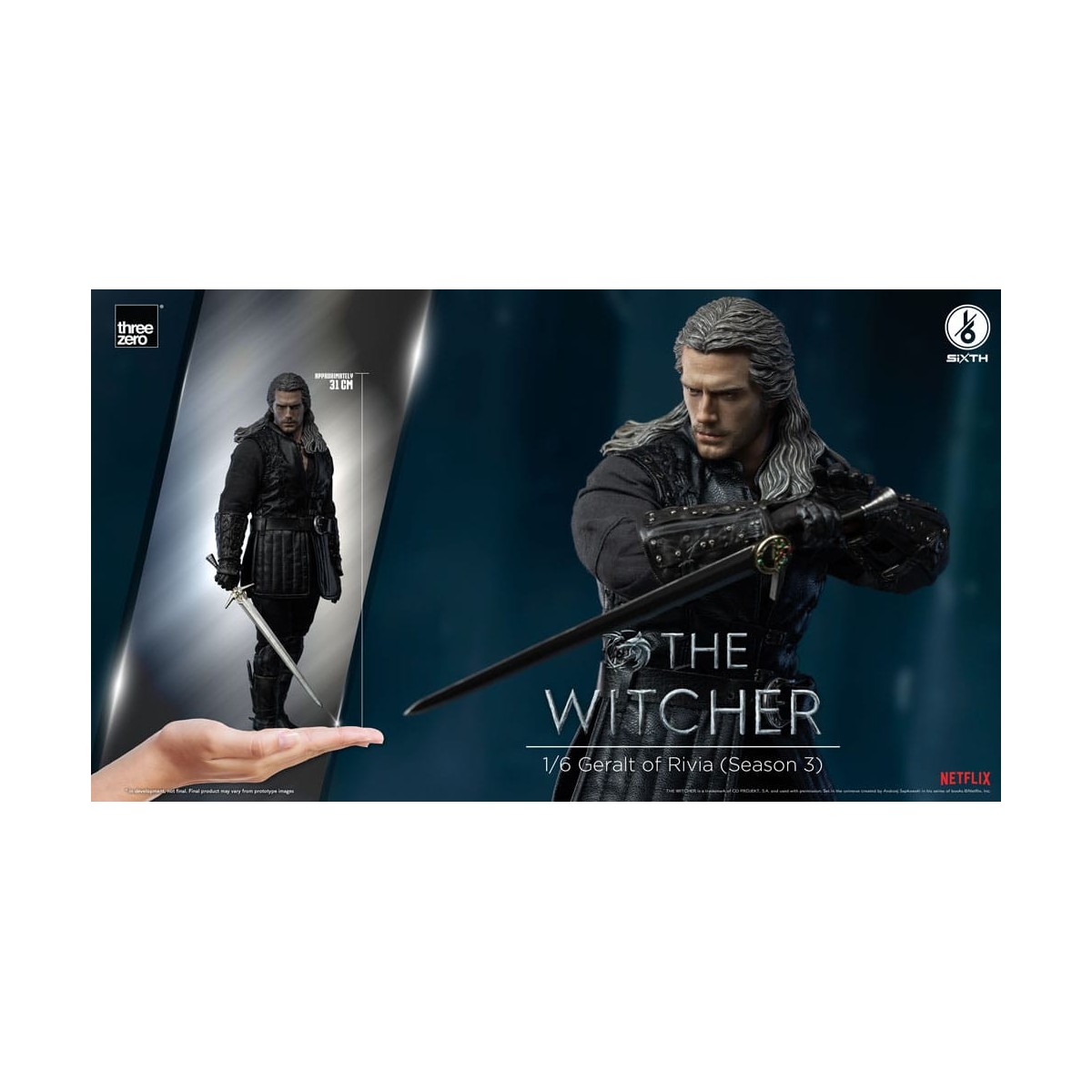 Trezero- Geralt di Rivia 1/6 - The Witcher Stagione 3