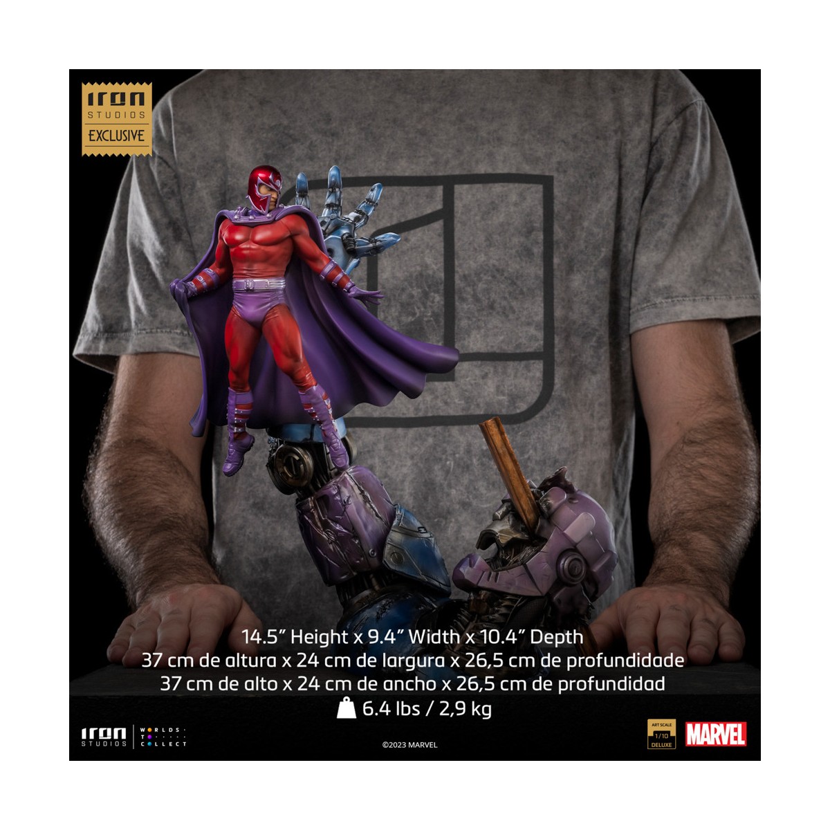 Iron Studios Marvel - Magneto e Sentinel - Deluxe Art Scale 1/10 CCXP 2023