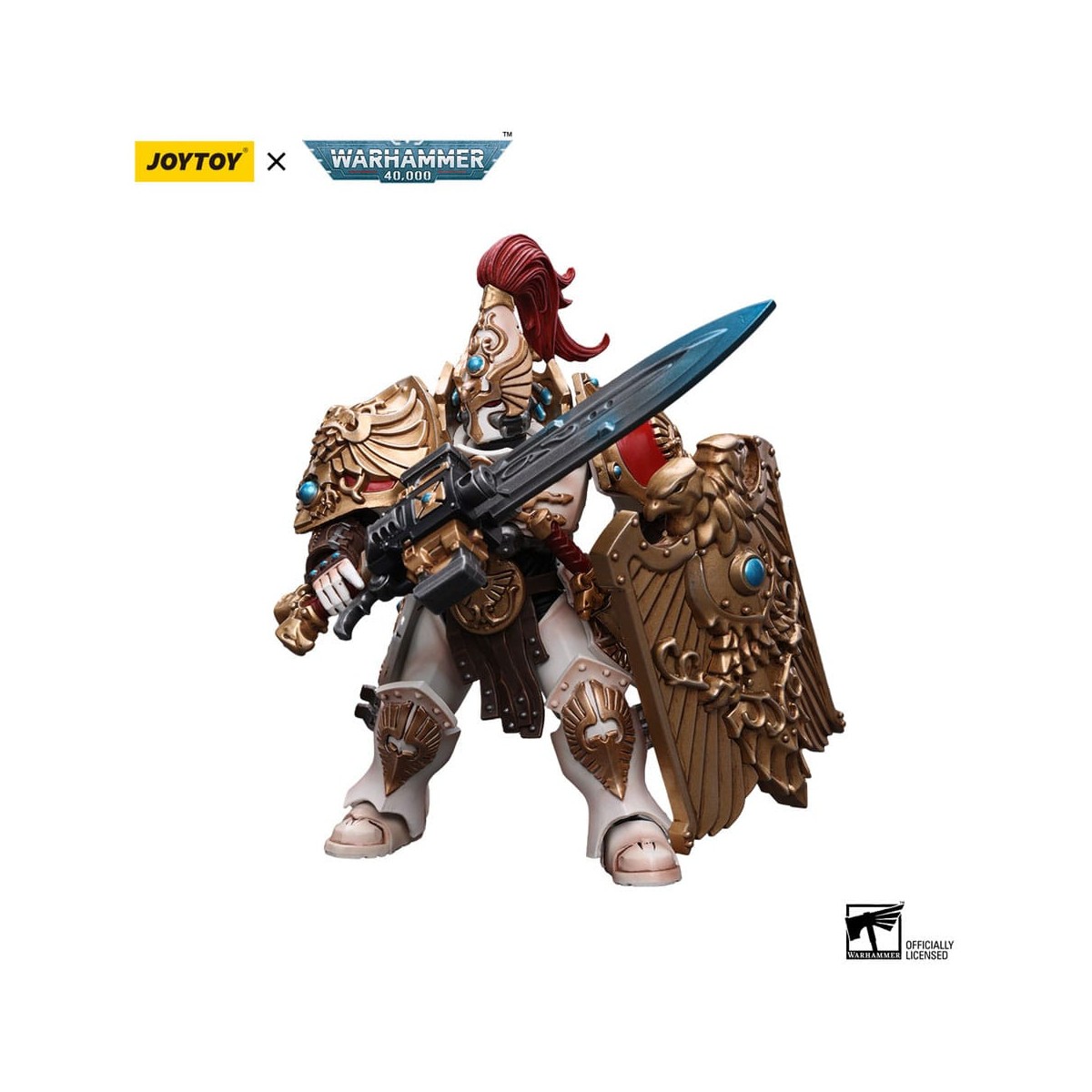 JoyToy Space Marines - Adeptus Custodes Solar Watch - Guardia Custode con Lama della Sentinella e Scudo di Praesidium 1/18