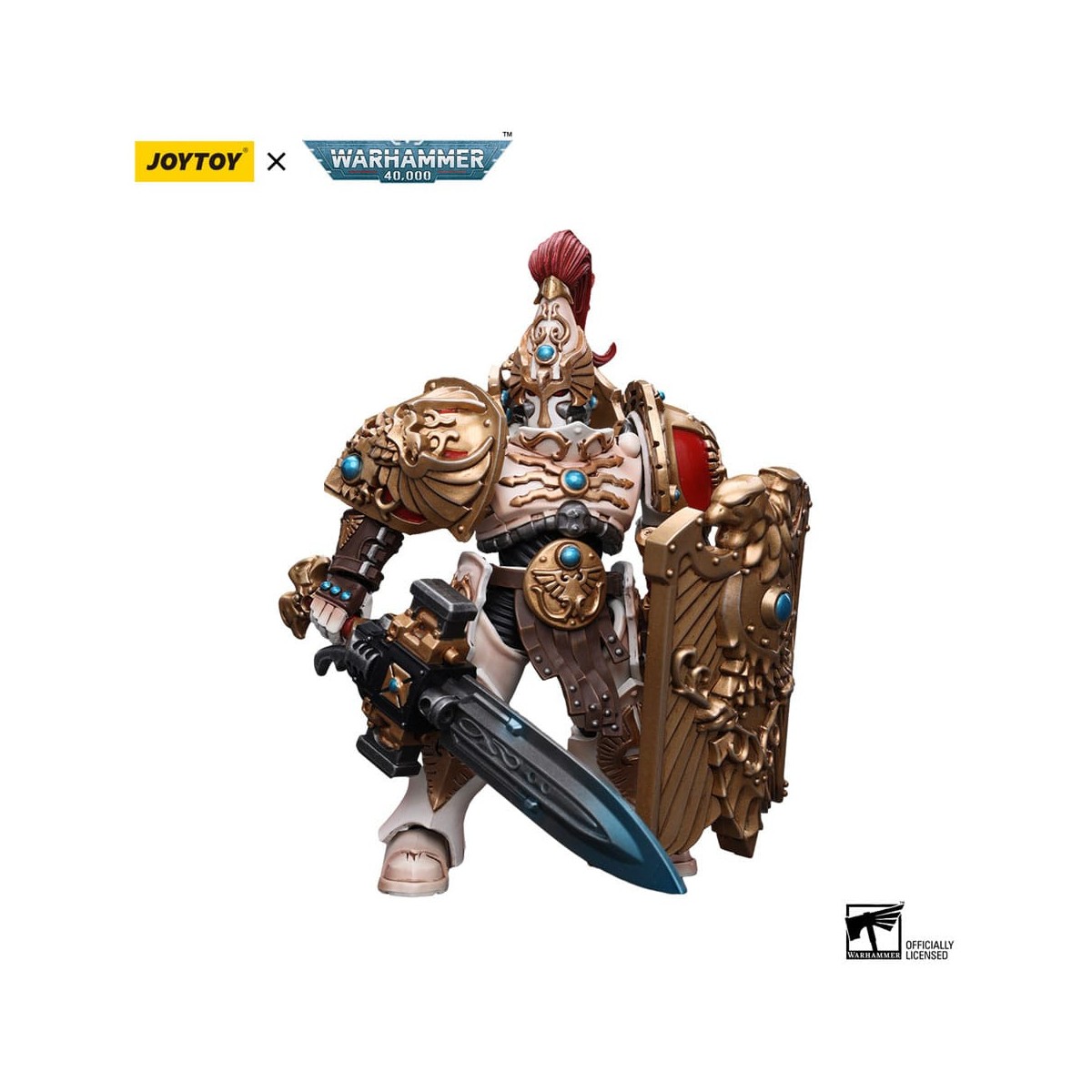 JoyToy Space Marines - Adeptus Custodes Solar Watch - Guardia Custode con Lama della Sentinella e Scudo di Praesidium 1/18