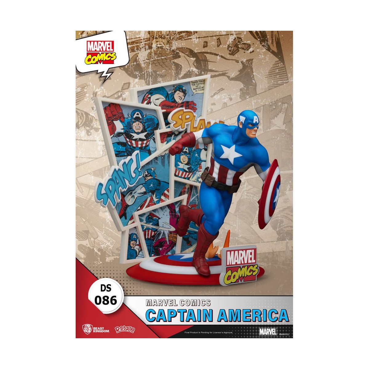 Diorama PVC di Beast Kingdom Marvel Comics - Capitan America D-Stage