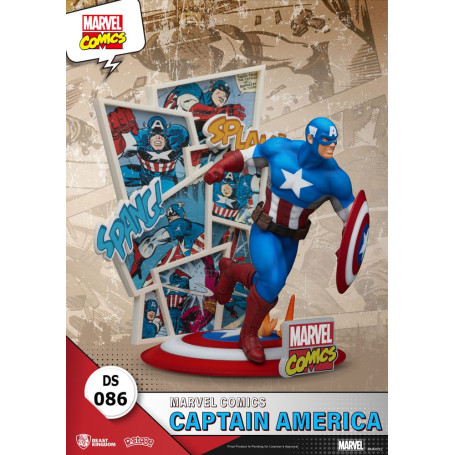 Diorama PVC di Beast Kingdom Marvel Comics - Capitan America D-Stage