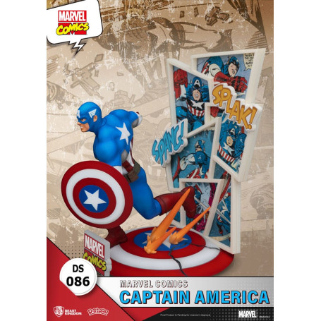 Diorama PVC di Beast Kingdom Marvel Comics - Capitan America D-Stage