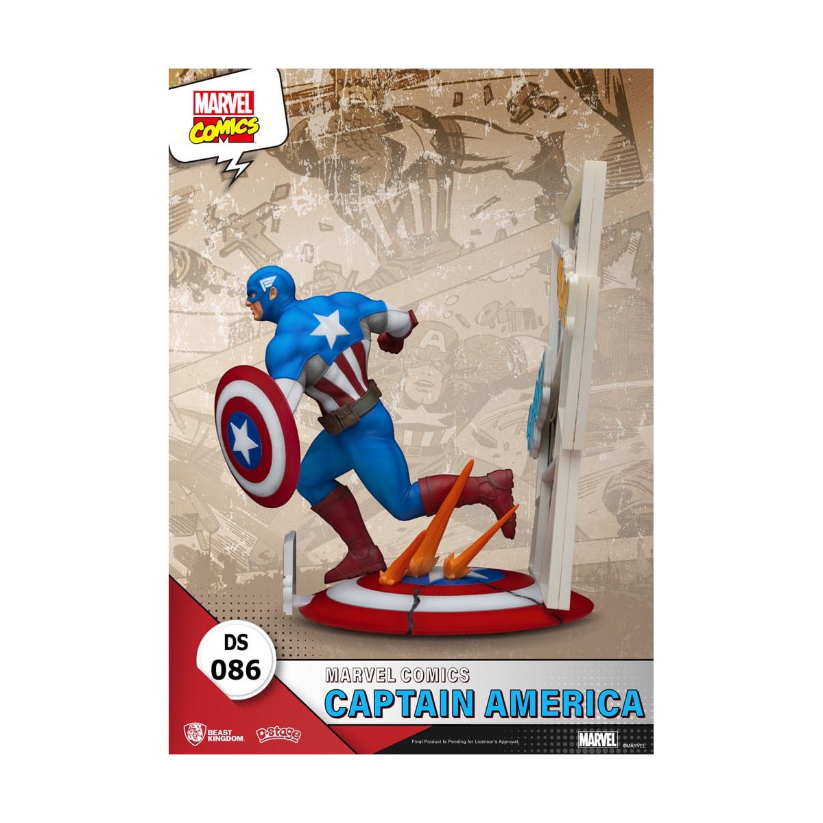 Diorama PVC di Beast Kingdom Marvel Comics - Capitan America D-Stage