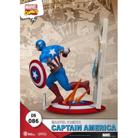 Diorama PVC di Beast Kingdom Marvel Comics - Capitan America D-Stage