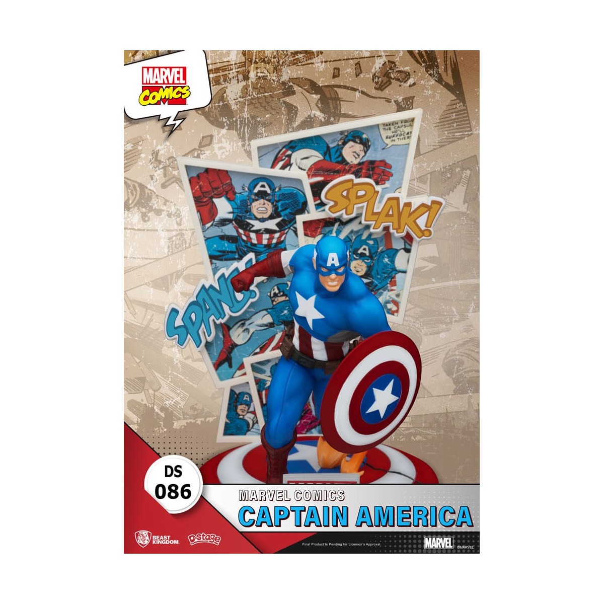 Diorama PVC di Beast Kingdom Marvel Comics - Capitan America D-Stage