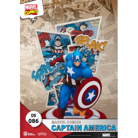 Diorama PVC di Beast Kingdom Marvel Comics - Capitan America D-Stage