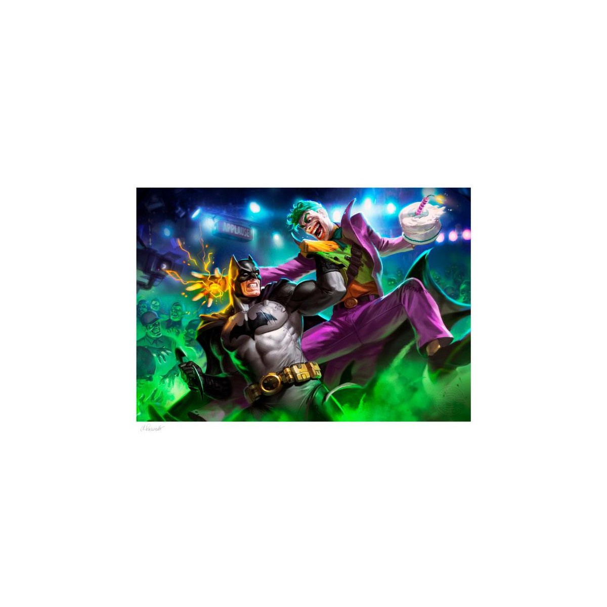 Stampa Sideshow DC Comics - Stampa d'arte Batman vs Joker 46 x 61 cm - senza cornice