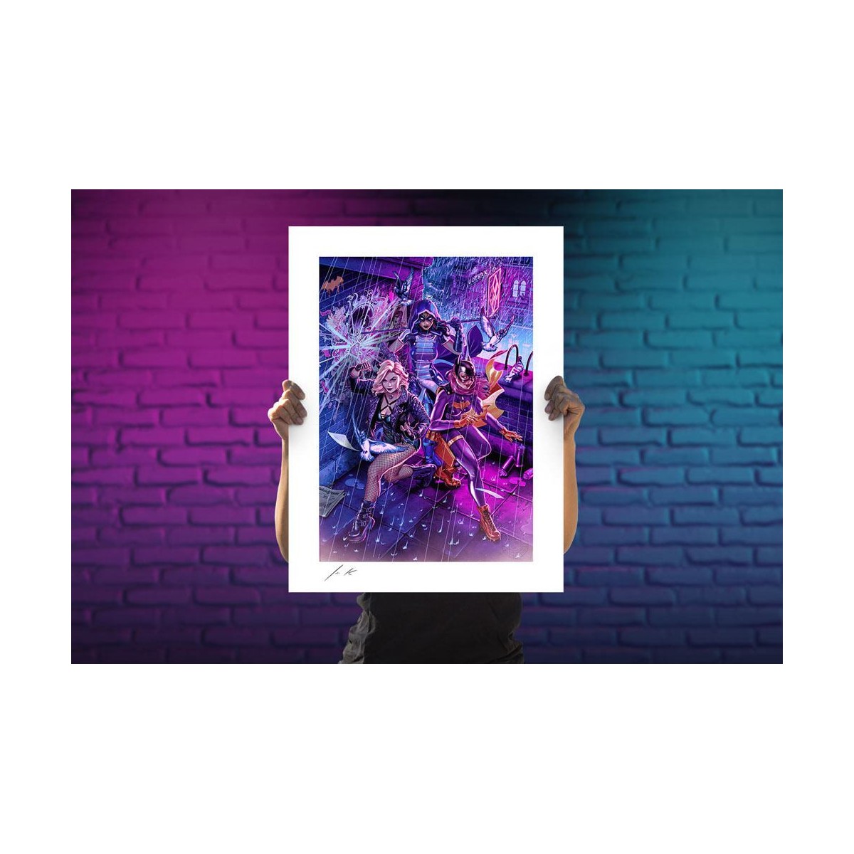 Stampa Sideshow DC Comics - Stampa d'arte Birds of Prey di John Keaveney 46 x 61 cm - non incorniciata