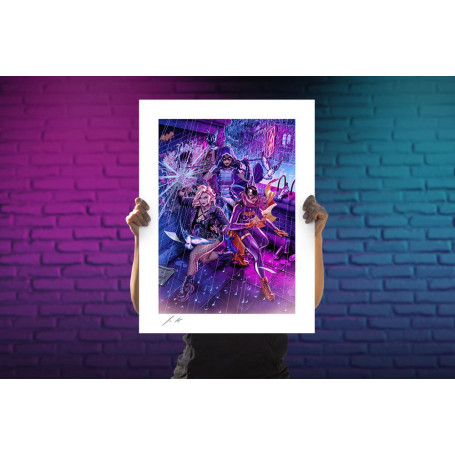 Stampa Sideshow DC Comics - Stampa d'arte Birds of Prey di John Keaveney 46 x 61 cm - non incorniciata