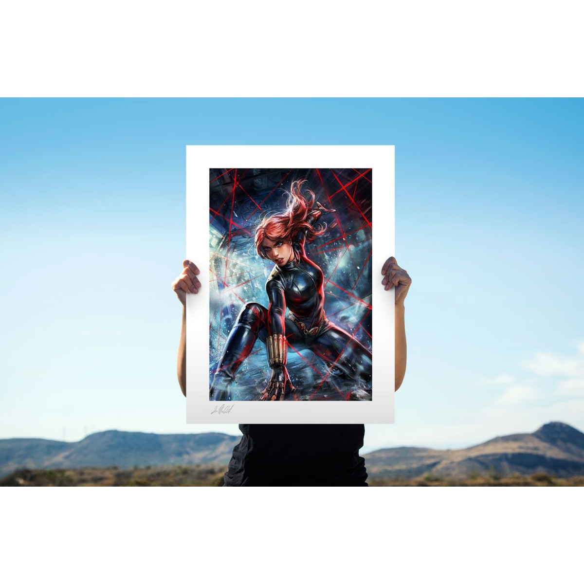 Stampa Sideshow Marvel - Stampa d'arte Vedova Nera - 46 x 61 cm - senza cornice