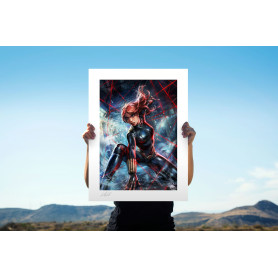 Stampa Sideshow Marvel - Stampa d'arte Vedova Nera - 46 x 61 cm - senza cornice