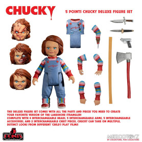 Mezco 5 Punti - Set di figure Chucky Deluxe - Gioco da ragazzi