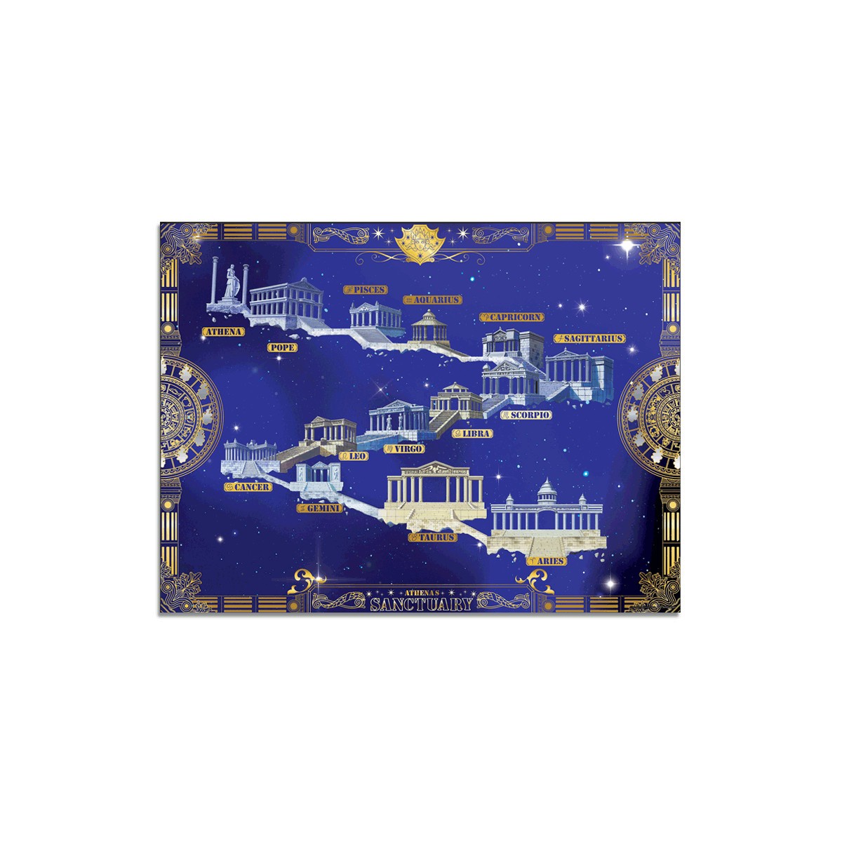 Cartoon Kingdom - Poster Santuario d'oro di Saint Seiya 40X30cm - I Cavalieri dello Zodiaco